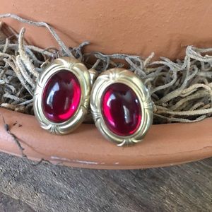 Final Vintage Anson Red Gold oval cufflinks